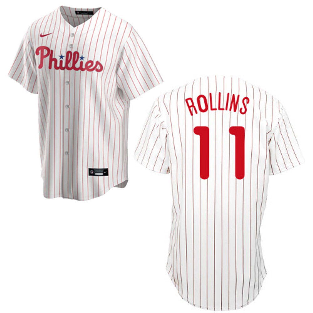 Youth Philadelphia Phillies Jimmy Rollins Replica Home Jersey - White