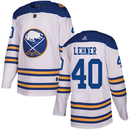 Men's Buffalo Sabres #40 Robin Lehner White Authentic 2018 Winter Classic Stitched Hockey Jersey